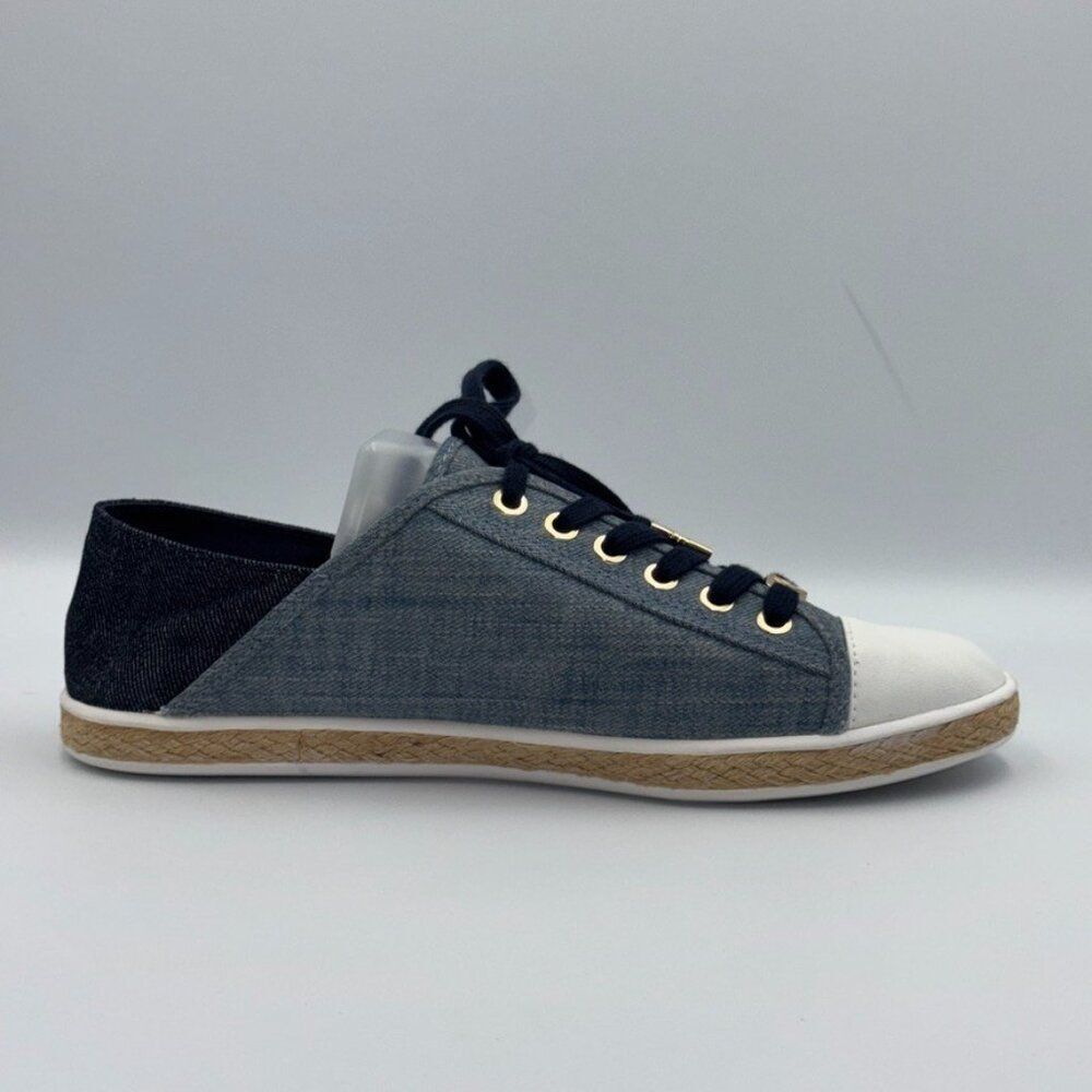 Michael Kors Kristy Slide Washed Denim Lace-Up Sneakers Womens 8.5 Pristine - Picture 11 of 12